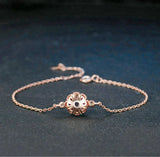 Rose s925 Amethyst Crystal Bracelet for Women Zircon Diamond Jewelry