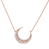 Pink Cubic Zirconia Choker Charm Necklace Women CZ Jewelry