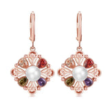 Rose Flower Water Wave Chain Necklace with Austrian Crystal