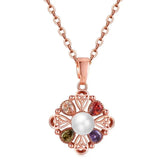 Rose Flower Water Wave Chain Necklace Crystal from Austrian Europe Japanese