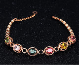 Multicolor Crystal Stone Diamond Chain Bracelet for Women