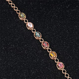Multicolor Crystal Stone Diamond Chain Bracelet for Women