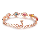 Multicolor Crystal Stone Diamond Chain Bracelet for Women