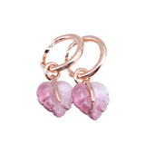 Rose Glazed Maple Leaf Earrings for Her - Unique Gift for Girlfriend
