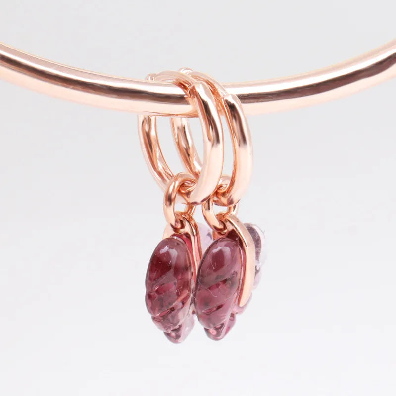 Rose Glazed Maple Leaf Earrings for Her - Unique Gift for Girlfriend