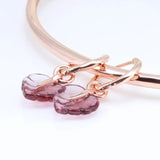 Rose Glazed Maple Leaf Earrings for Her - Unique Gift for Girlfriend