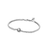 Rose Heart Round Bracelet 925 Silver Adjustable DIY