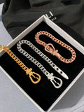 Rose Horseshoe Buckle Bracelet European American Hip Hop Couple Accessory