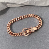 Rose Horseshoe Buckle Bracelet European American Hip Hop Couple Accessory