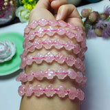 Rose Quartz Flower Bracelet 10mm Beads