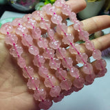 Rose Quartz Flower Bracelet 10mm Beads