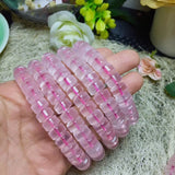 Rose Quartz 10mm Roundel Bead Bracelet 7.5 Inch