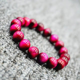 Rose Red Tiger Eye Stone Bracelet Lady Single Ring Bracelet