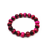 Rose Red Tiger Eye Stone Bracelet Lady Single Ring Bracelet