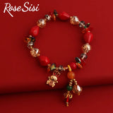Red Date Bead Bracelet Year of the Rabbit