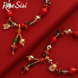 Red Date Bead Bracelet Year of the Rabbit