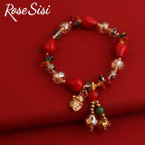 Red Date Bead Bracelet Year of the Rabbit