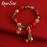 Red Date Bead Bracelet Year of the Rabbit