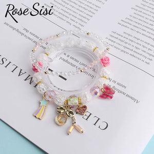 Summer Beach Bracelet for Women - Flower Beads and Star Pendant