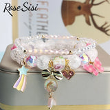 Summer Beach Bracelet for Women - Flower Beads and Star Pendant