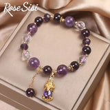 Amethyst Strawberry Crystal Bracelet for Women