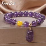 Amethyst Strawberry Crystal Bracelet for Women