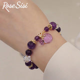 Amethyst Strawberry Crystal Bracelet for Women