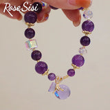 Amethyst Strawberry Crystal Bracelet for Women