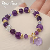 Amethyst Strawberry Crystal Bracelet for Women
