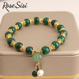 Chinese Charm Lady Bracelet for Women Jade Pendant Beads Bracelets Elastic Jewel