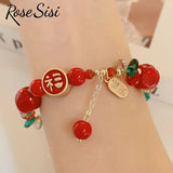 Chinese Zodiac Bracelet Lucky Cat Pendant Red Bracelet Lucky Bag