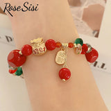 Chinese Zodiac Bracelet Lucky Cat Pendant Red Bracelet Lucky Bag