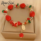Chinese Zodiac Bracelet Lucky Cat Pendant Red Bracelet Lucky Bag