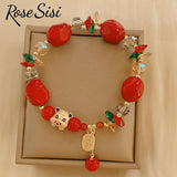 Chinese Zodiac Bracelet Lucky Cat Pendant Red Bracelet Lucky Bag