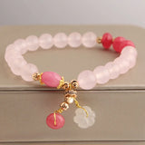 Heart-Shaped Agate Bracelet for Women Elastic Beads Friendship Bracelet