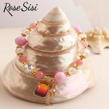 Colorful Crystal Bracelet for Women Square Pendant Jewelry
