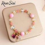 Colorful Crystal Bracelet for Women Square Pendant Jewelry