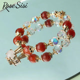 Japanese Crystal Bracelet for Women - Stone Bracelet with Pearl Pendant