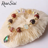 Japanese Crystal Bracelet for Women - Stone Bracelet with Pearl Pendant