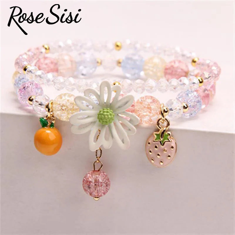 Japanese and Crystal Bracelet for Women Sweet Girlfriend Jewelry