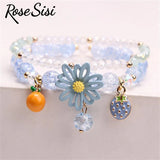 Japanese and Crystal Bracelet for Women Sweet Girlfriend Jewelry
