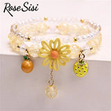 Japanese and Crystal Bracelet for Women Sweet Girlfriend Jewelry