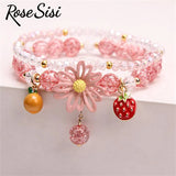 Japanese and Crystal Bracelet for Women Sweet Girlfriend Jewelry