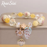 Korea Bracelet Bear Pendant Charm Bracelet Crystal Beads Jewelry