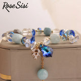 Korea Bracelet Bear Pendant Charm Bracelet Crystal Beads Jewelry