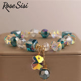 Korea Bracelet Bear Pendant Charm Bracelet Crystal Beads Jewelry