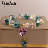 Korea Bracelet Bear Pendant Charm Bracelet Crystal Beads Jewelry