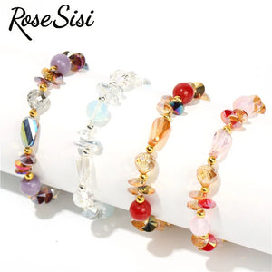 Vintage Agate Crystal Bracelet for Woman Beaded Jewelry