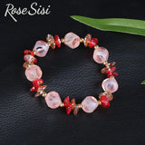 Vintage Agate Crystal Bracelet for Woman Beaded Jewelry