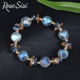 Vintage Agate Crystal Bracelet for Woman Beaded Jewelry